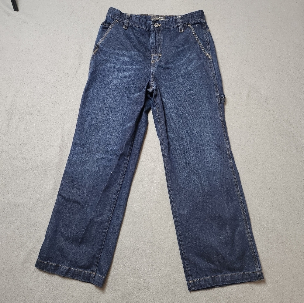 Vintage Wide Leg Carpenter Jeans Old Navy Painters Skater Size 16 Husky